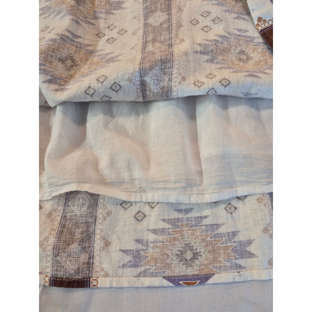 Women's Southwestern Aztec Linen Blend Midi Tank Dress Pockets Purple Large - Picture 5 of 9